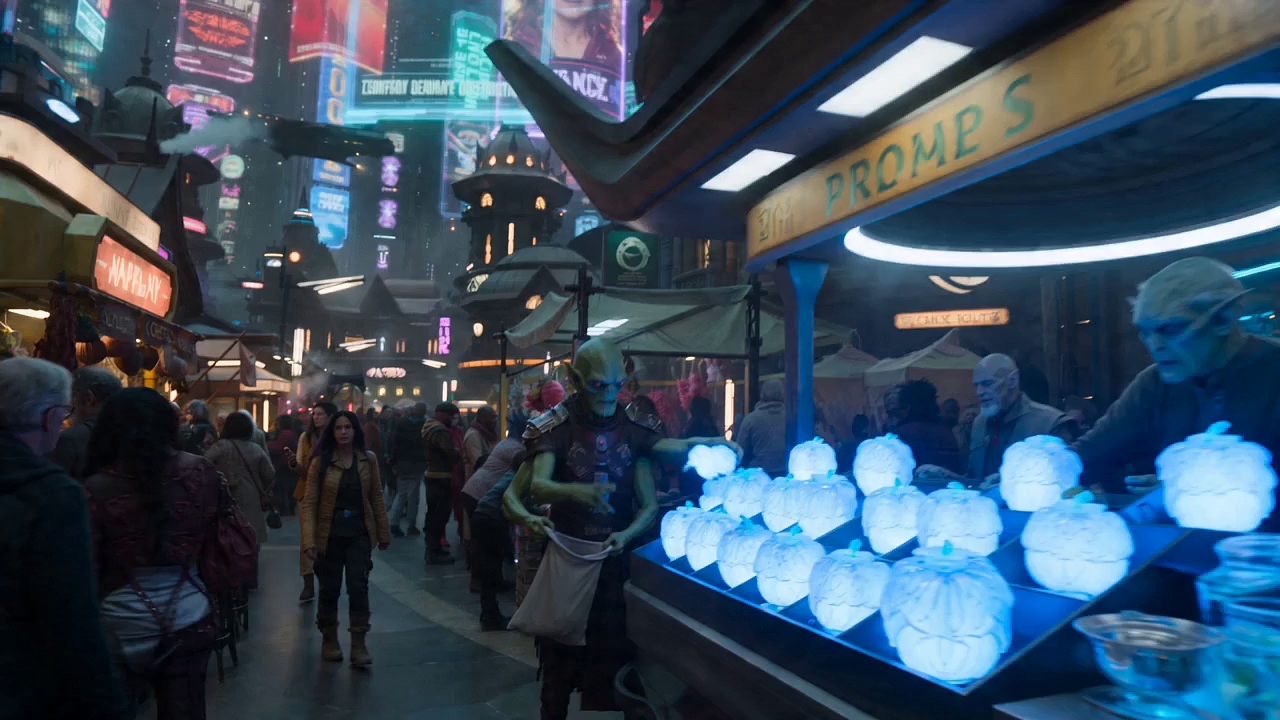 Futuristic marketplace